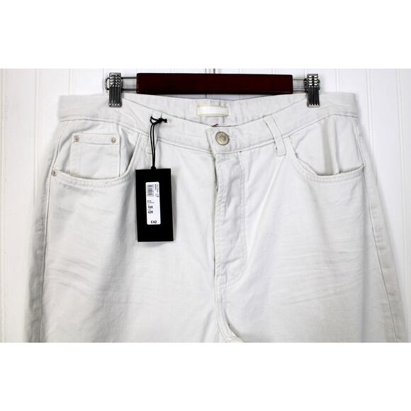 River Island Womens US12 Luxe‎ Collection Jeans White Straight Leg Button Fly - Picture 4 of 12